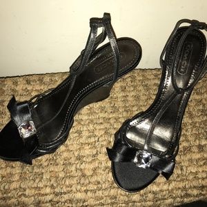 Coach Josephina Black Jeweled Heels 8B